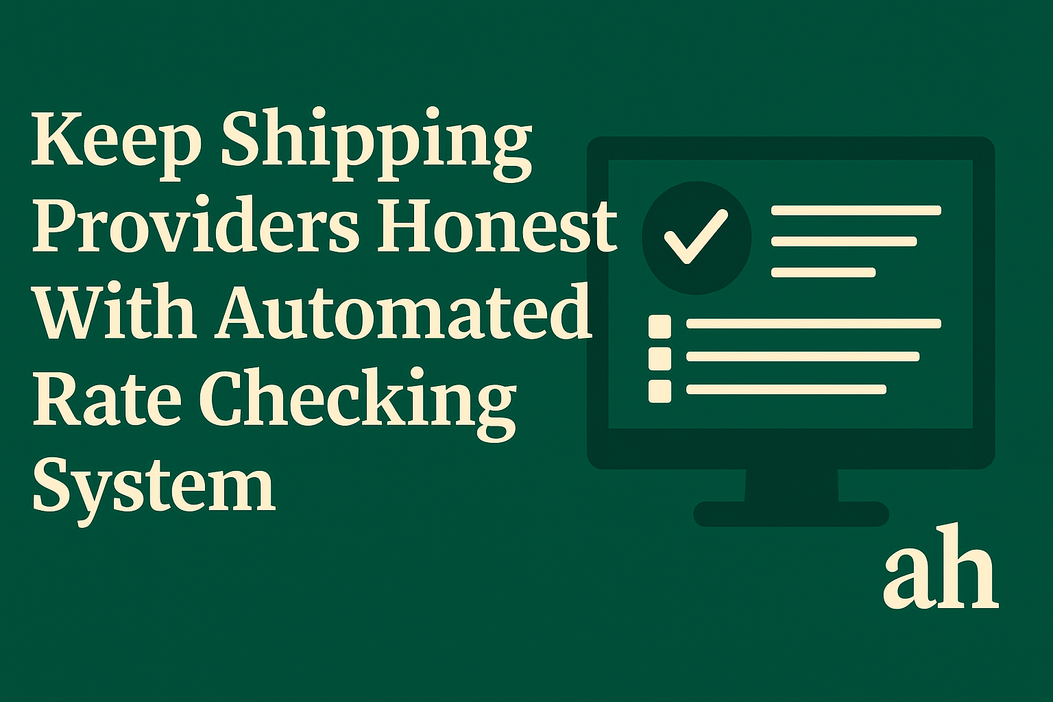 Keep Shipping Providers Honest With Automated Rate Checking System